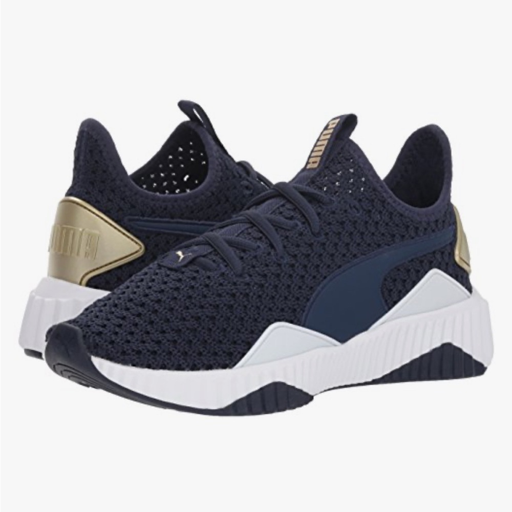 PUMA Women’s Size 6.5 Sneakers - Defy Varsity Peacoat & Metallic Gold